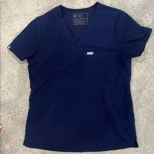 Figs Classic Navy V-Neck Scrub Top